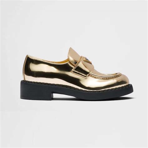 gold prada loafers